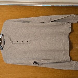 TASC PERFORMANCE Long Sleeve Gray Henley Shirt Mens Large cotton bamboo